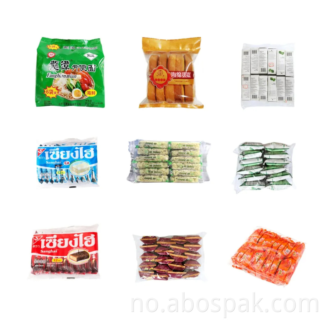 Automatisk Multiple Sekundær Flow mat pakking Emballasje Machine for Instant Noodles / kjeks / Snack